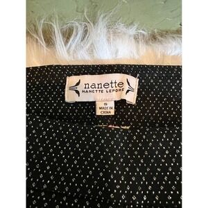 Nanette Lepore Women's Houndstooth Metallic Shimmer Stretch Skinny Pants-Black S